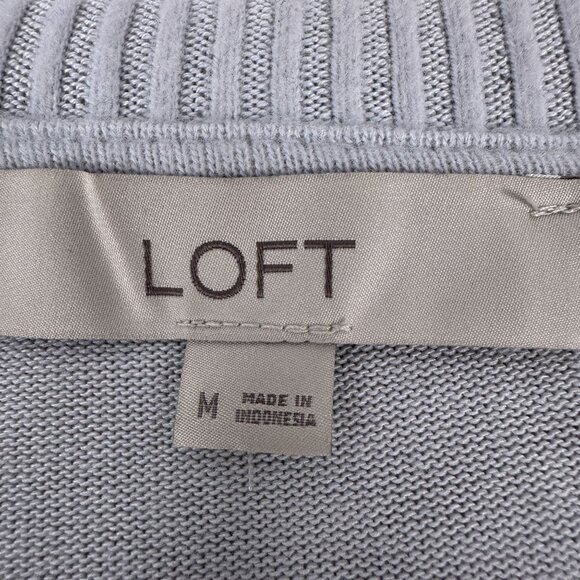 Loft Womens Light Gray Knit Sweater Top Size M Polyester Rayon - Picture 3 of 4